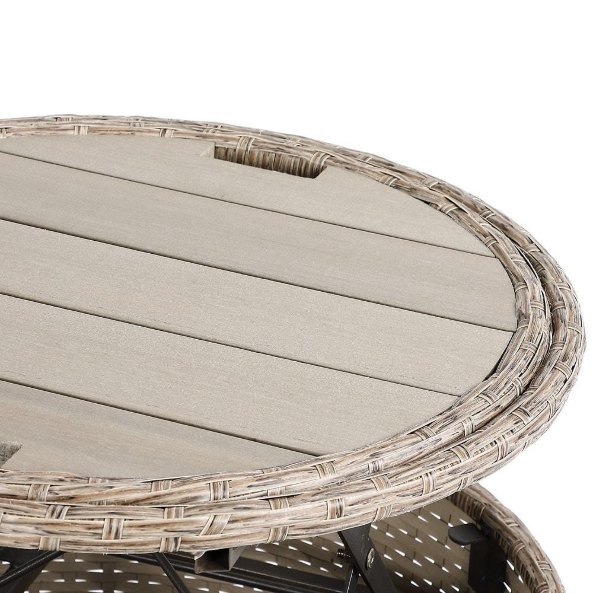 Salon de Jardin Premium - Oasis 185cm – Résistant aux Intempéries - Blanc / Moka