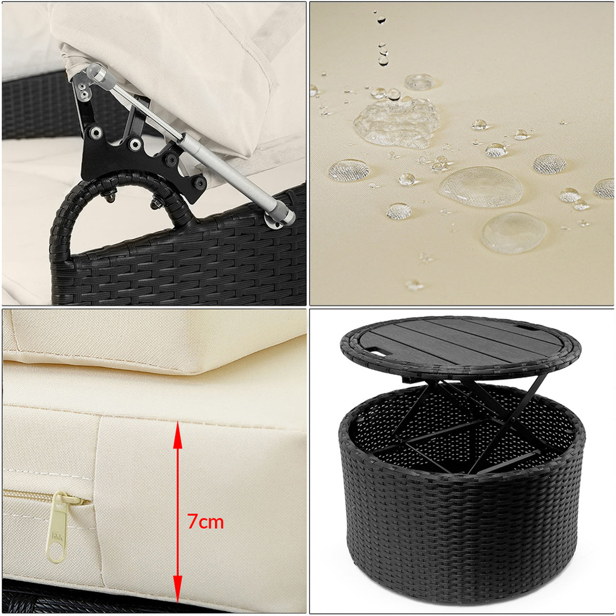 Salon de Jardin Premium - Oasis 185cm – Modulable - Gris Anthracite