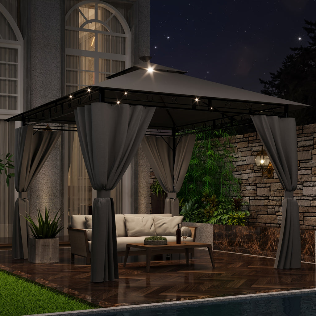 Pavillon de Jardin Royal 6 Personnes 3x3m Éclairage Intégré